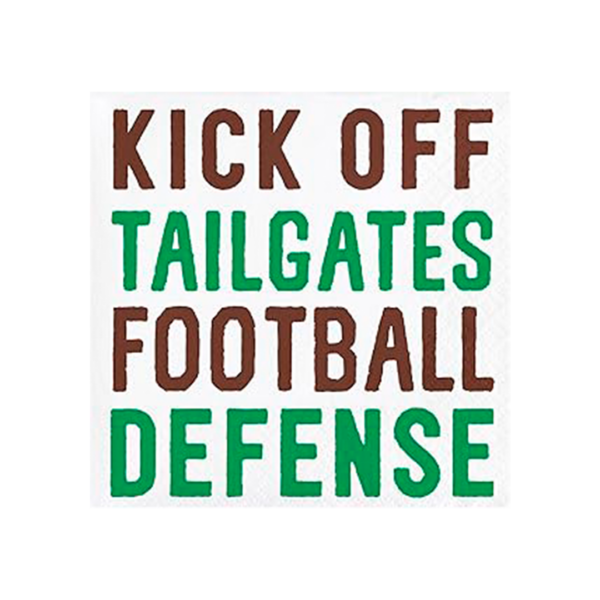 Servilletas pequeñas Kick off, Tailgates, football, defense.