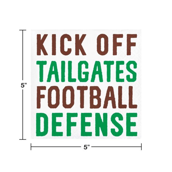 Servilletas pequeñas Kick off, Tailgates, football, defense. - Imagen 2