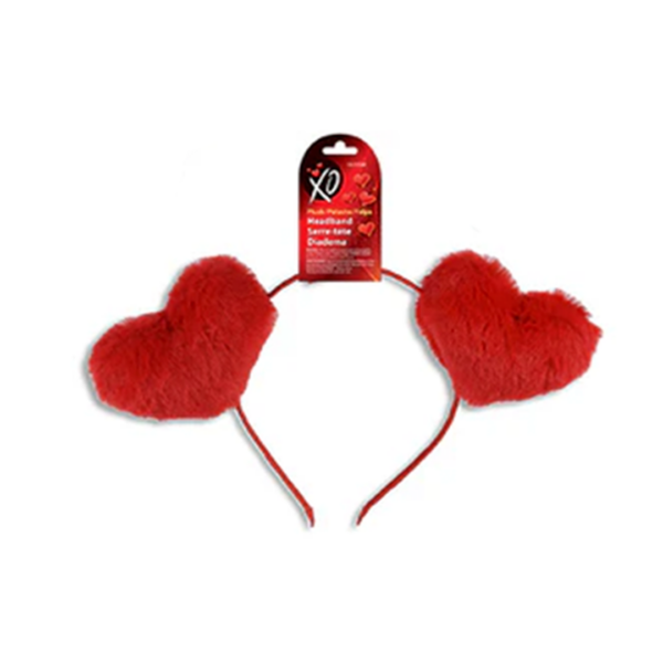 Diadema con forma de corazón de felpa