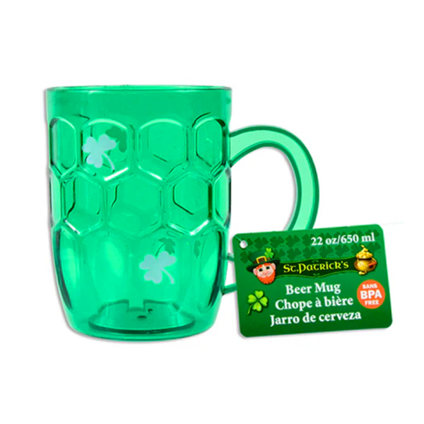 Taza de cerveza color verde