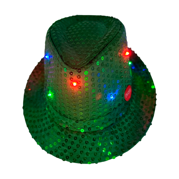 Sombrero verde con lentejuelas