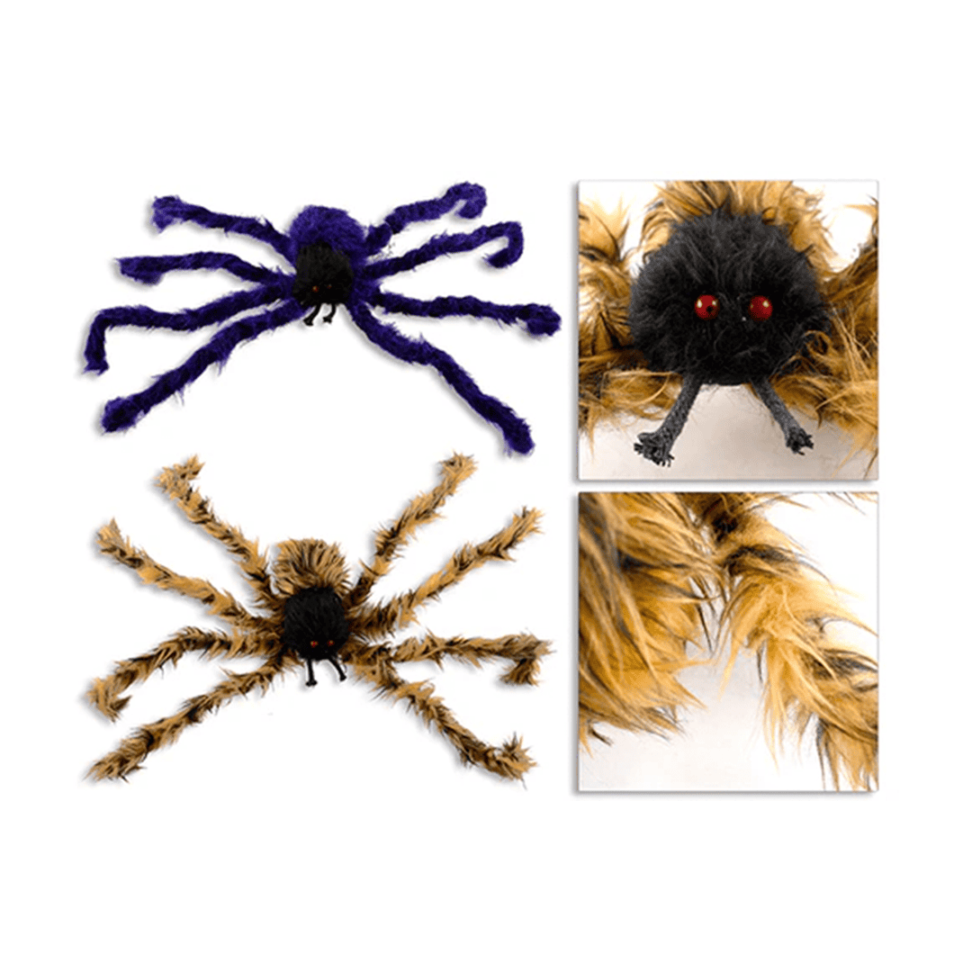 Araña peluda anaranjada con negro