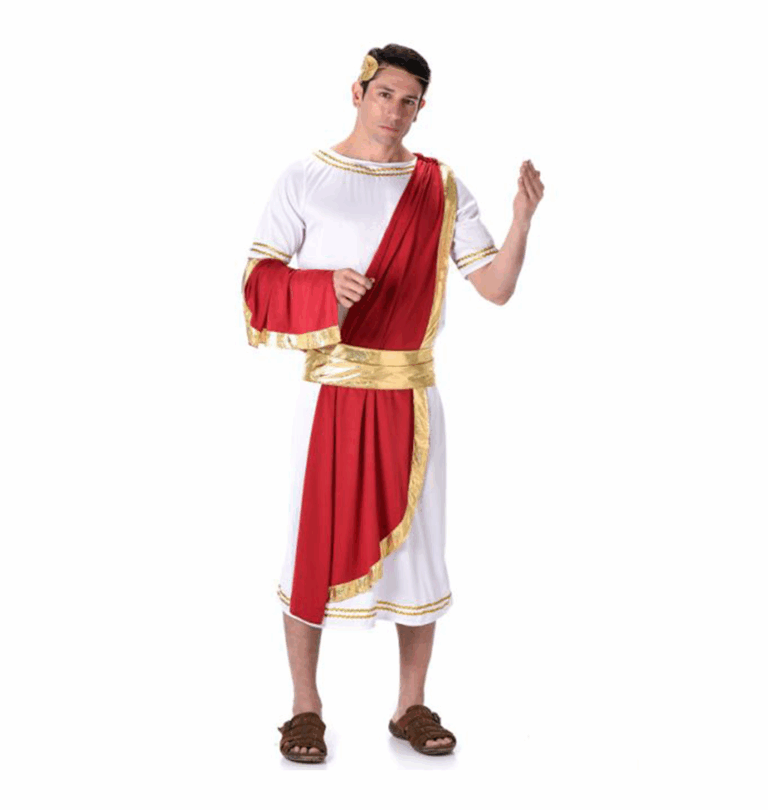 DPois Disfraz De Emperador Romano O Dios Griego – Túnica De Un Hombro Con Falda, Talla S A 3XL, Ideal Para Halloween Y Cosplay
