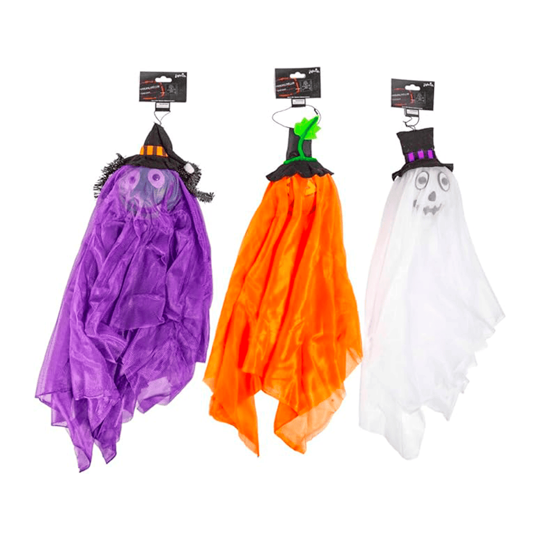 Decoracion fantasma de tela con luz led