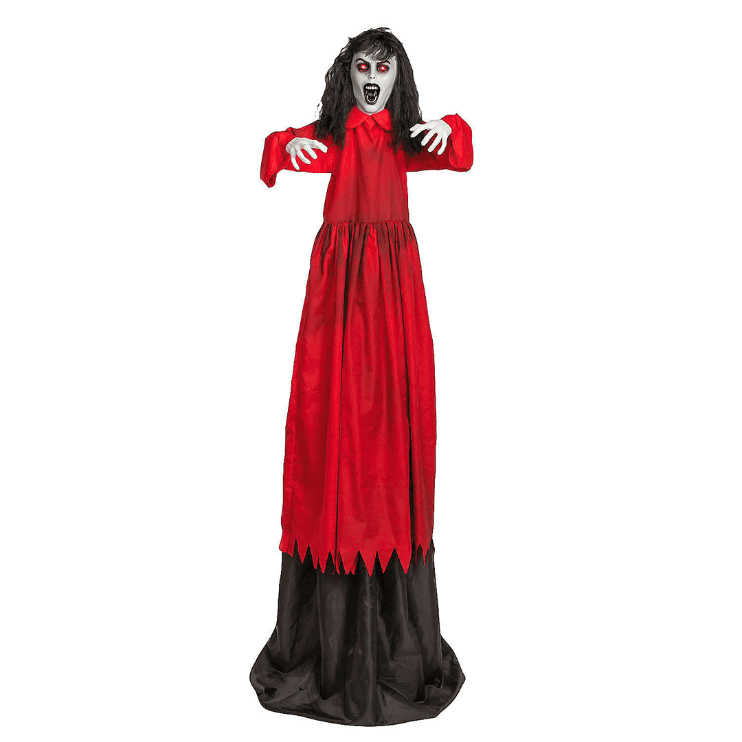 Mujer con un vestido rojo