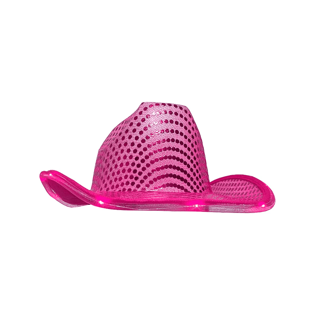 Sombrero de vaquero de lentejuelas lila
