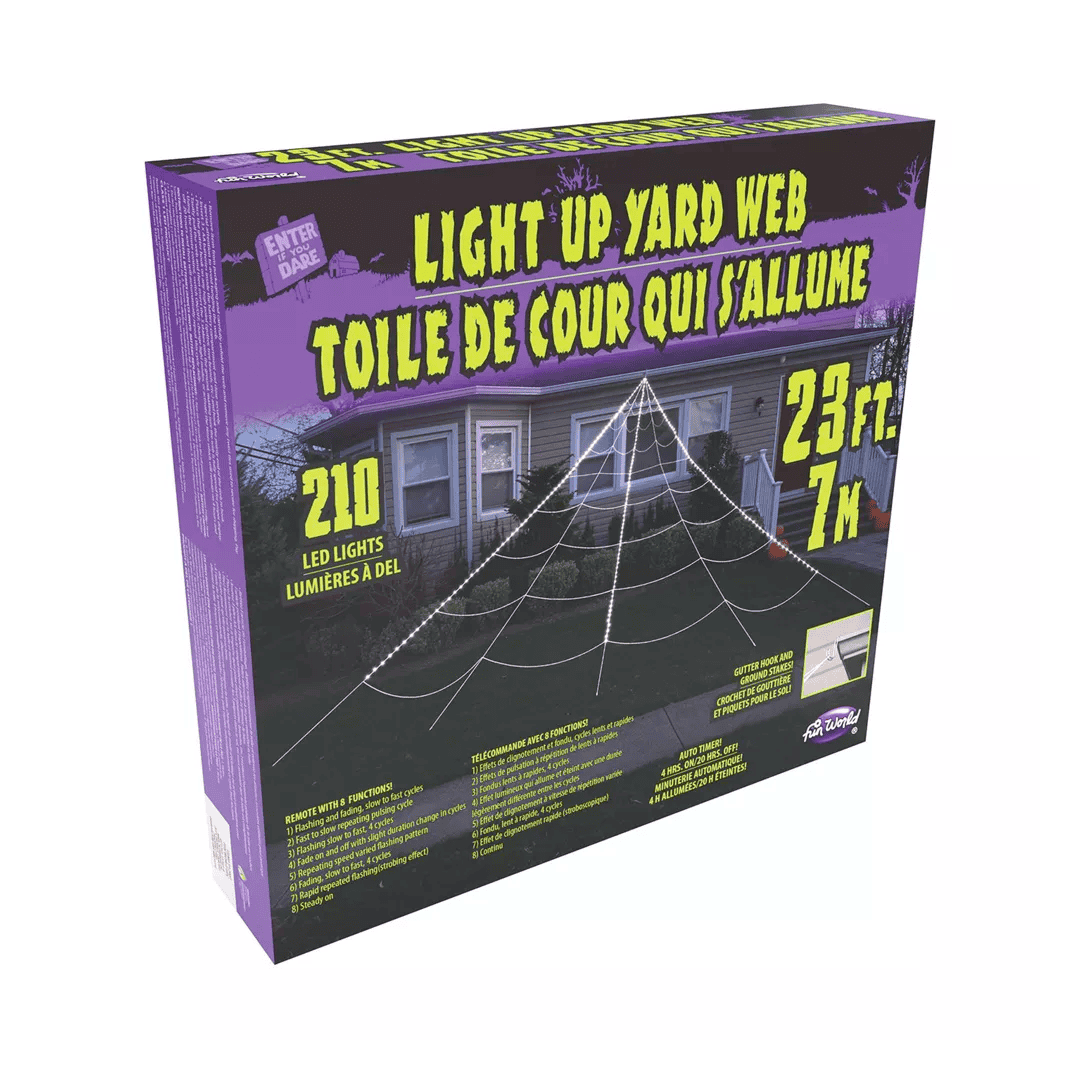 Mega tela de araña para jardin con luz