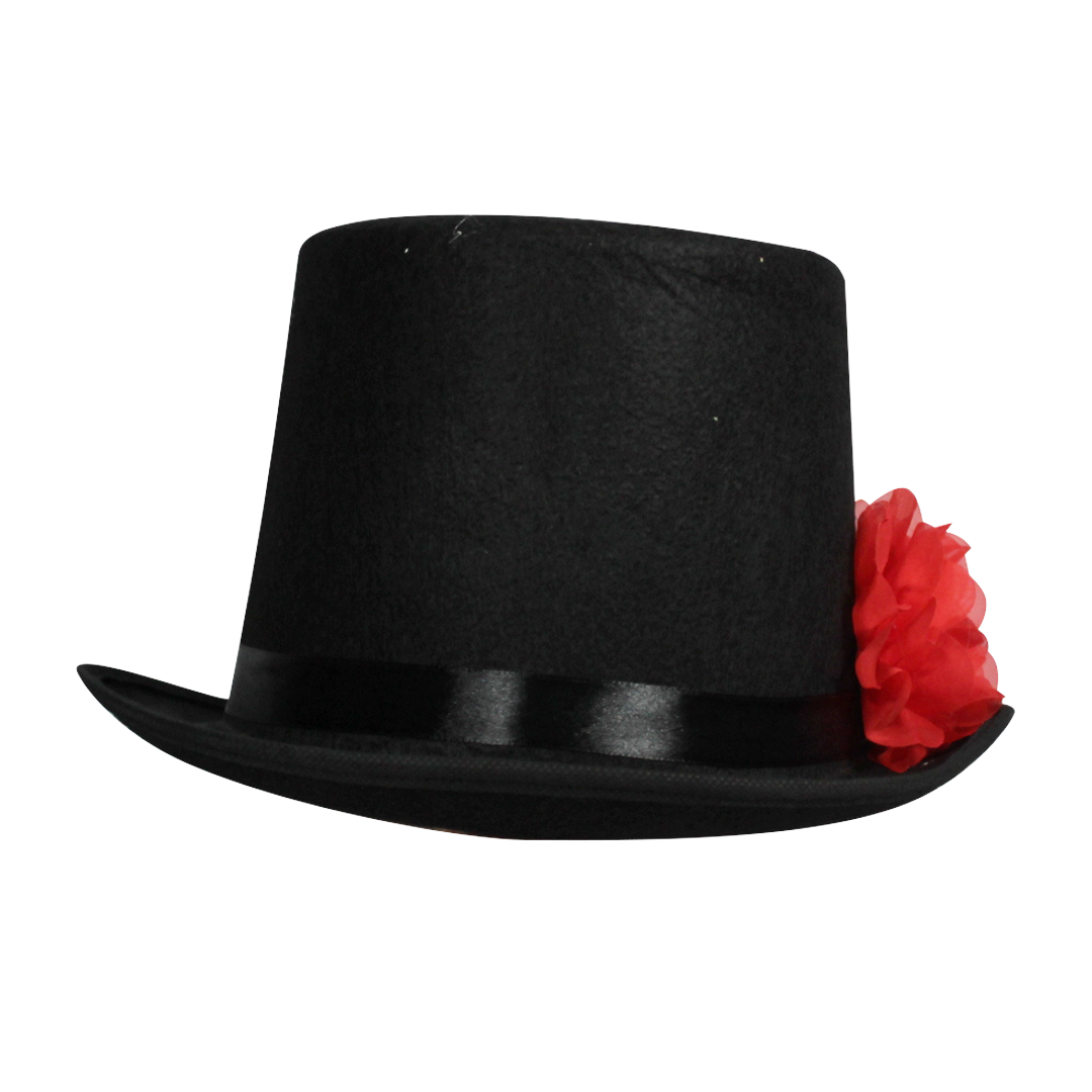 Sombrero de copa con flores