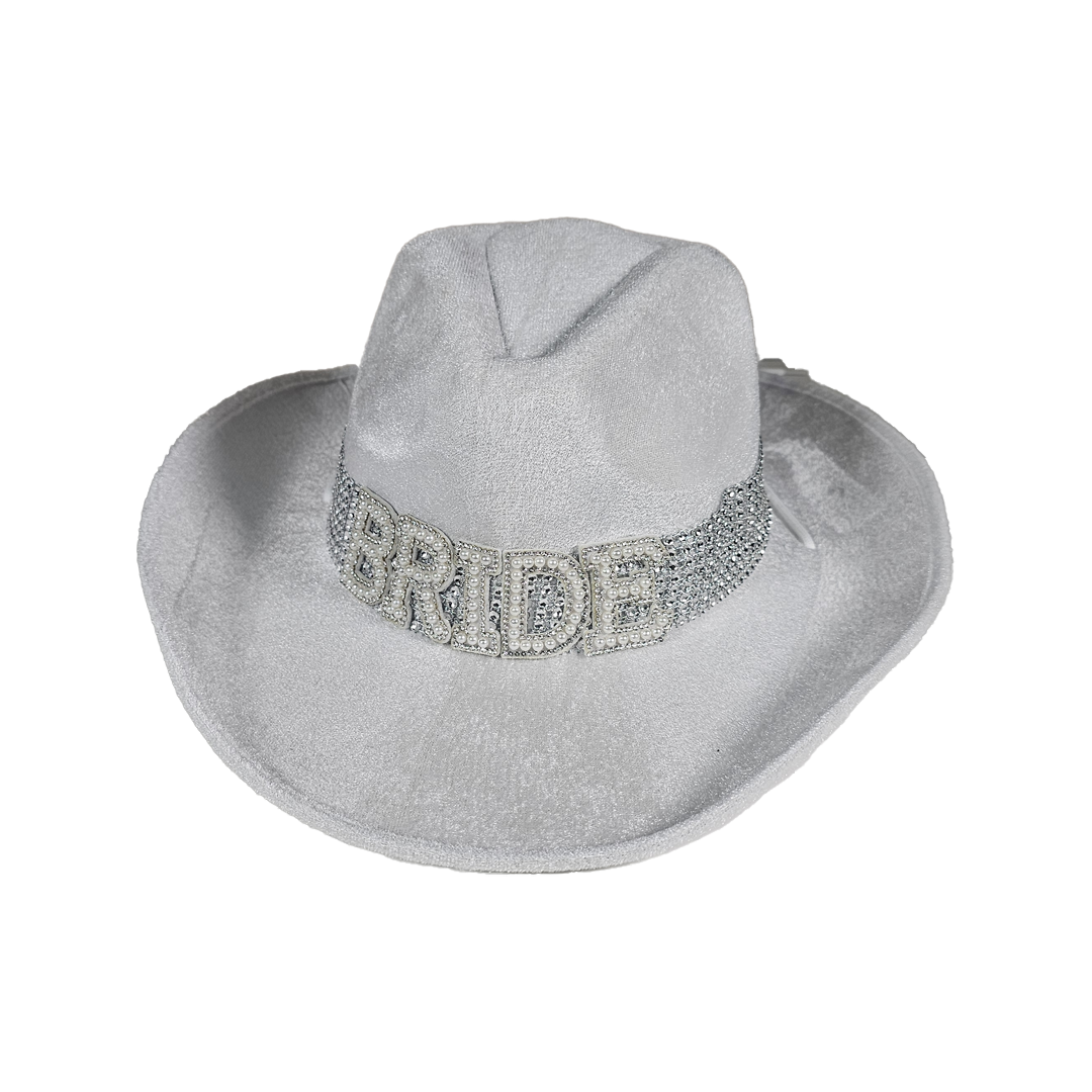 Sombrero de vaquero bride blanco o rosa