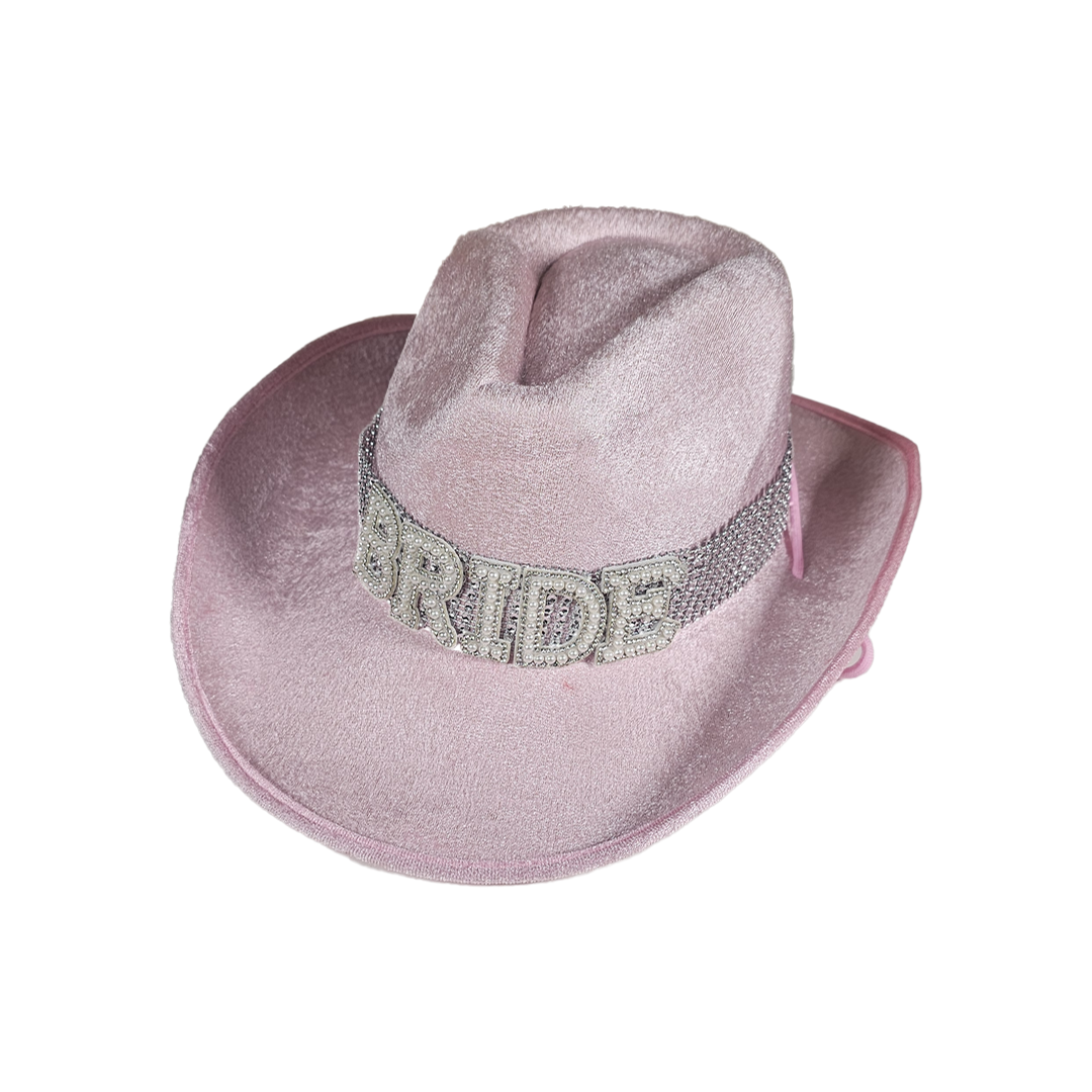 Sombrero de vaquero bride blanco o rosa - Imagen 2