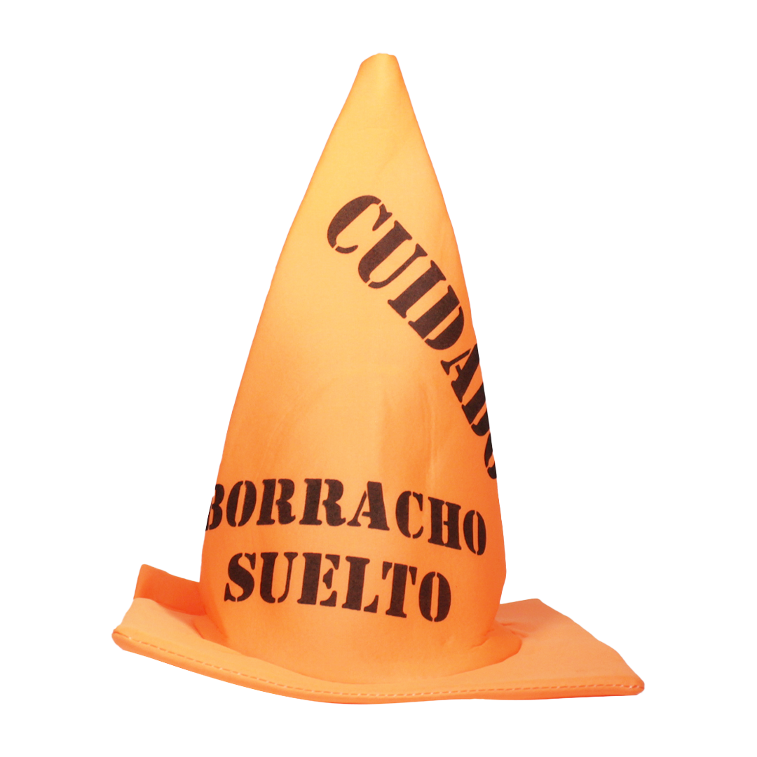 Sombrero de cono "Cuidado. Borracho suelto"