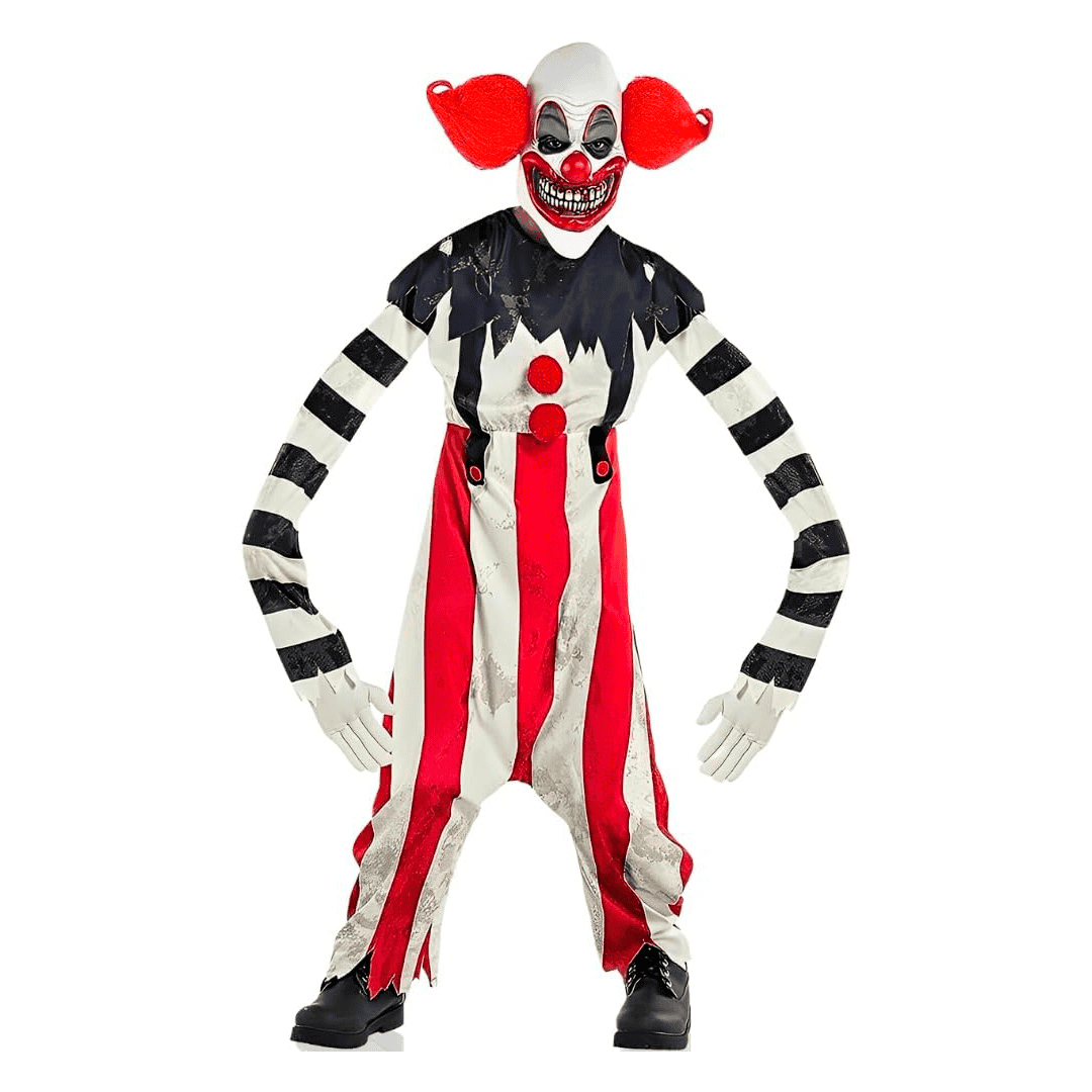 Disfraz payaso espeluznante para niño talla l