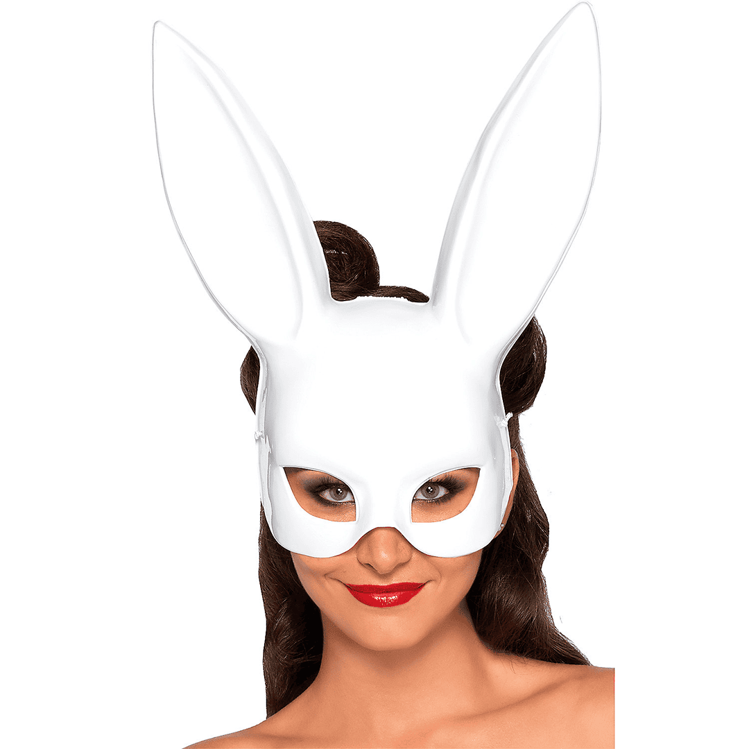 Mascara blanca de conejo plastica