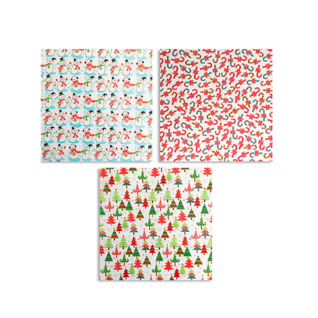 Papel navideño transparente en rollo