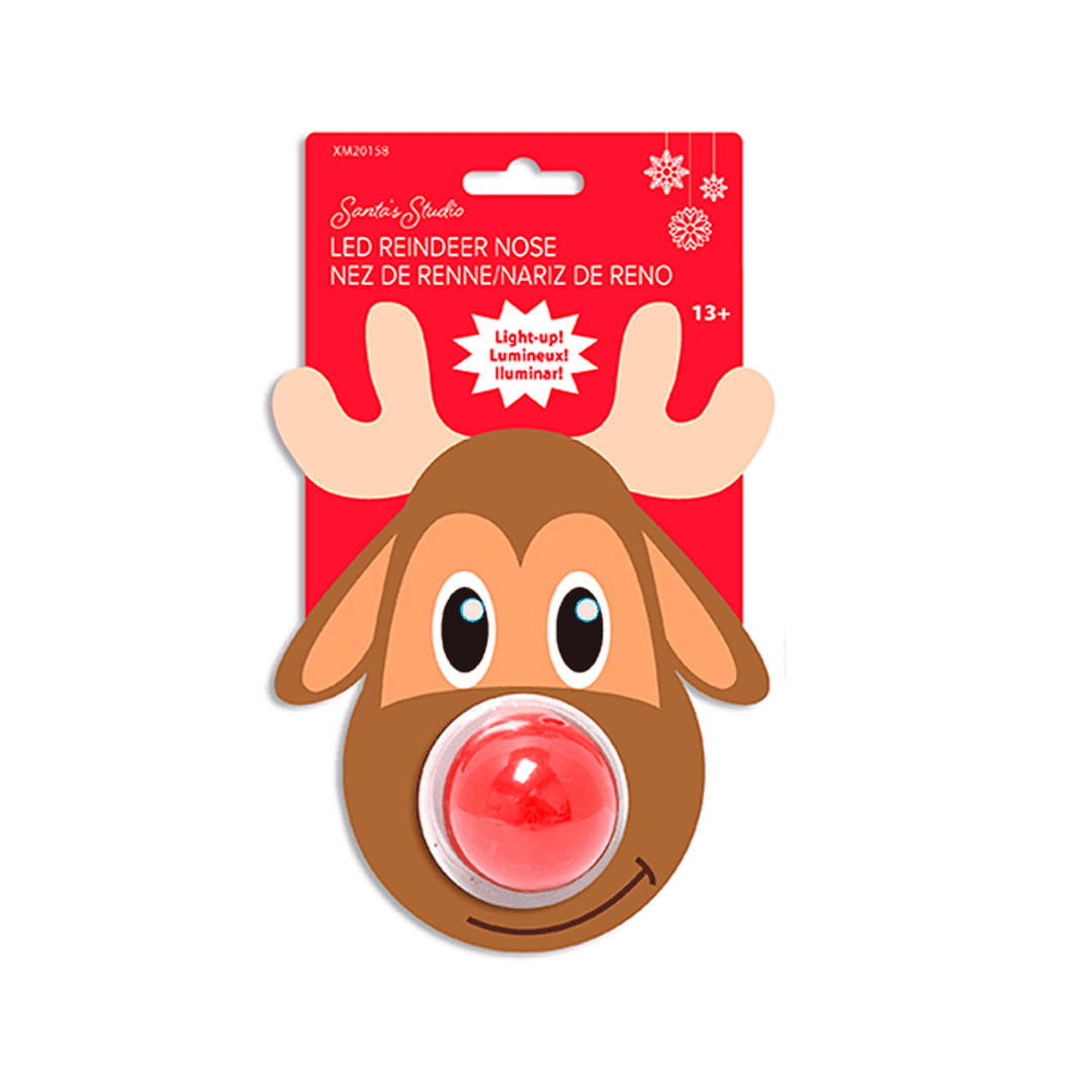 Nariz de reno navide?a con luz LED