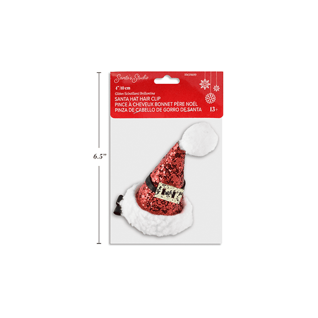 Gancho para cabello de mini gorro navide?o - Imagen 2