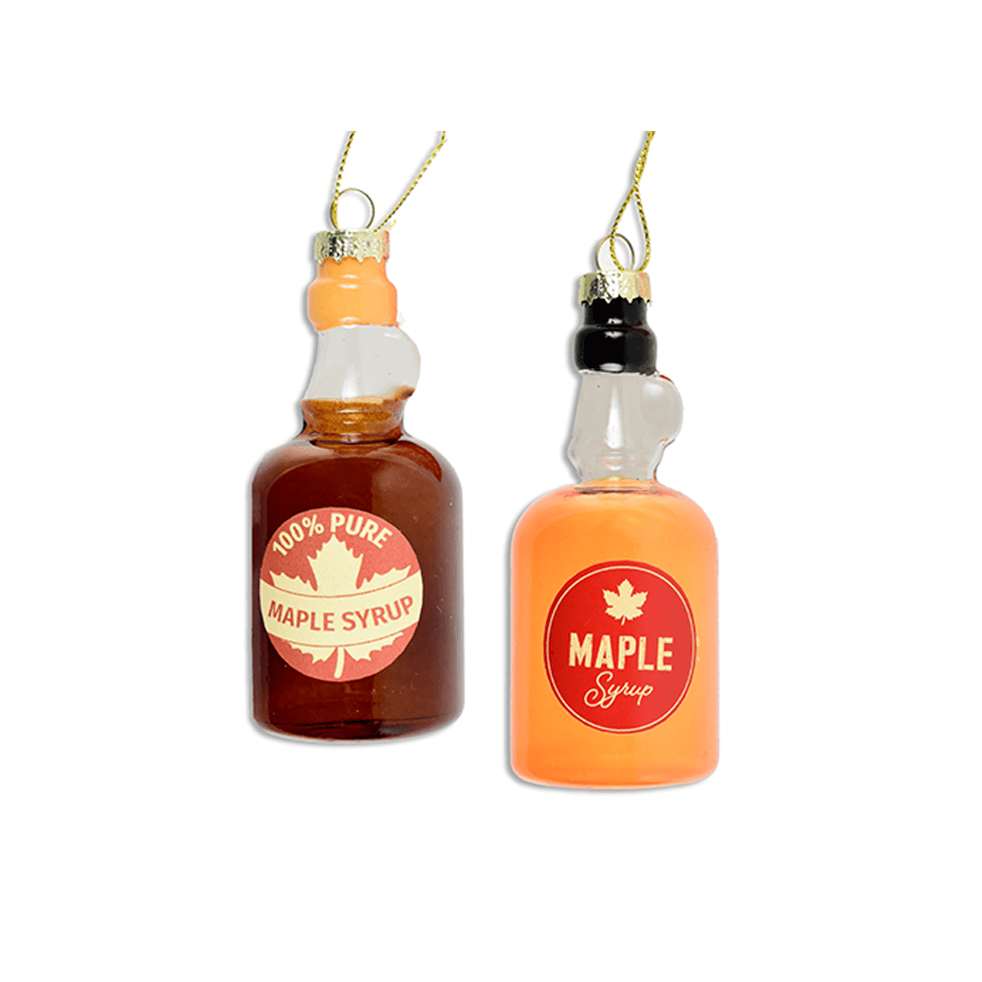 Adorno navide?o de vidrio de jarabe de arce