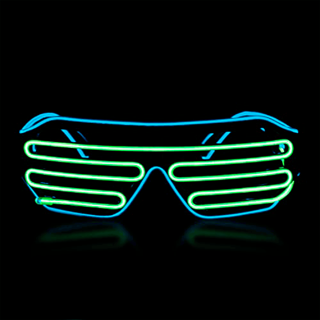 Lentes LED azul y verde