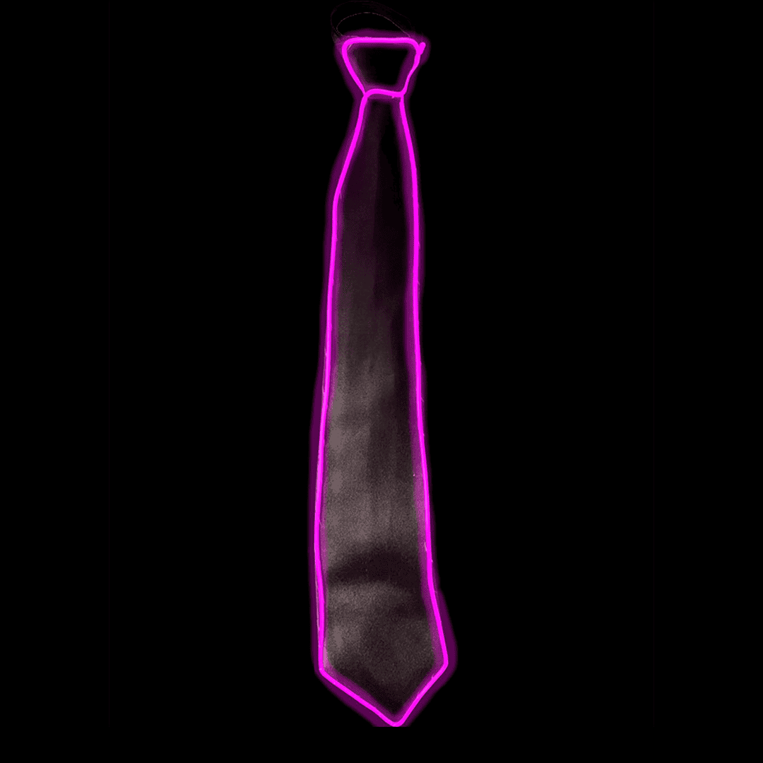 Corbata de luz morada LED
