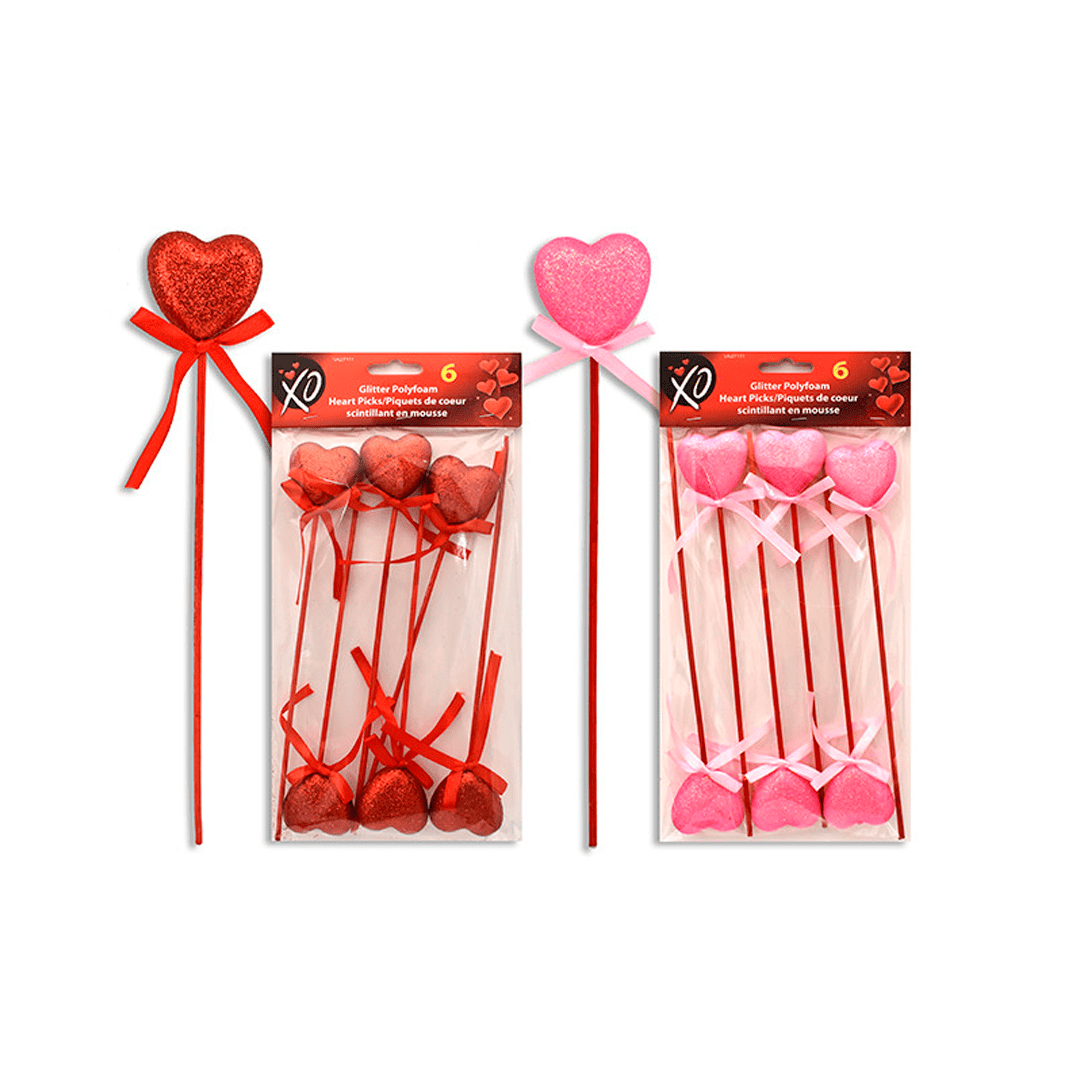 Corazones de espuña con glitter