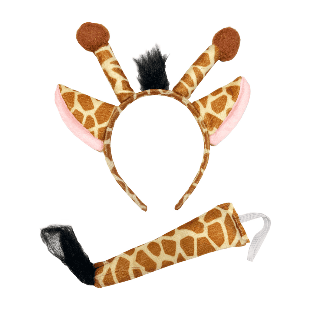 Conjunto de Disfraces de Jirafa Animal, Conjunto de Orejas y Cola de Jirafa con Diadema de Jirafa y Cola de Jirafa para Cosplay de Animales, Cumpleaños, Halloween, Disfraces, Suministros para Fiestas