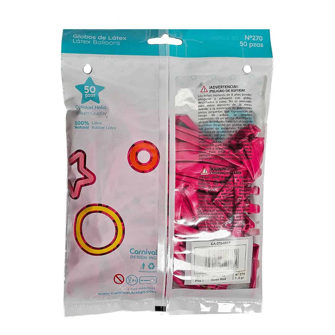 Globo Látex Magenta 270" | 50 unidades - Imagen 3