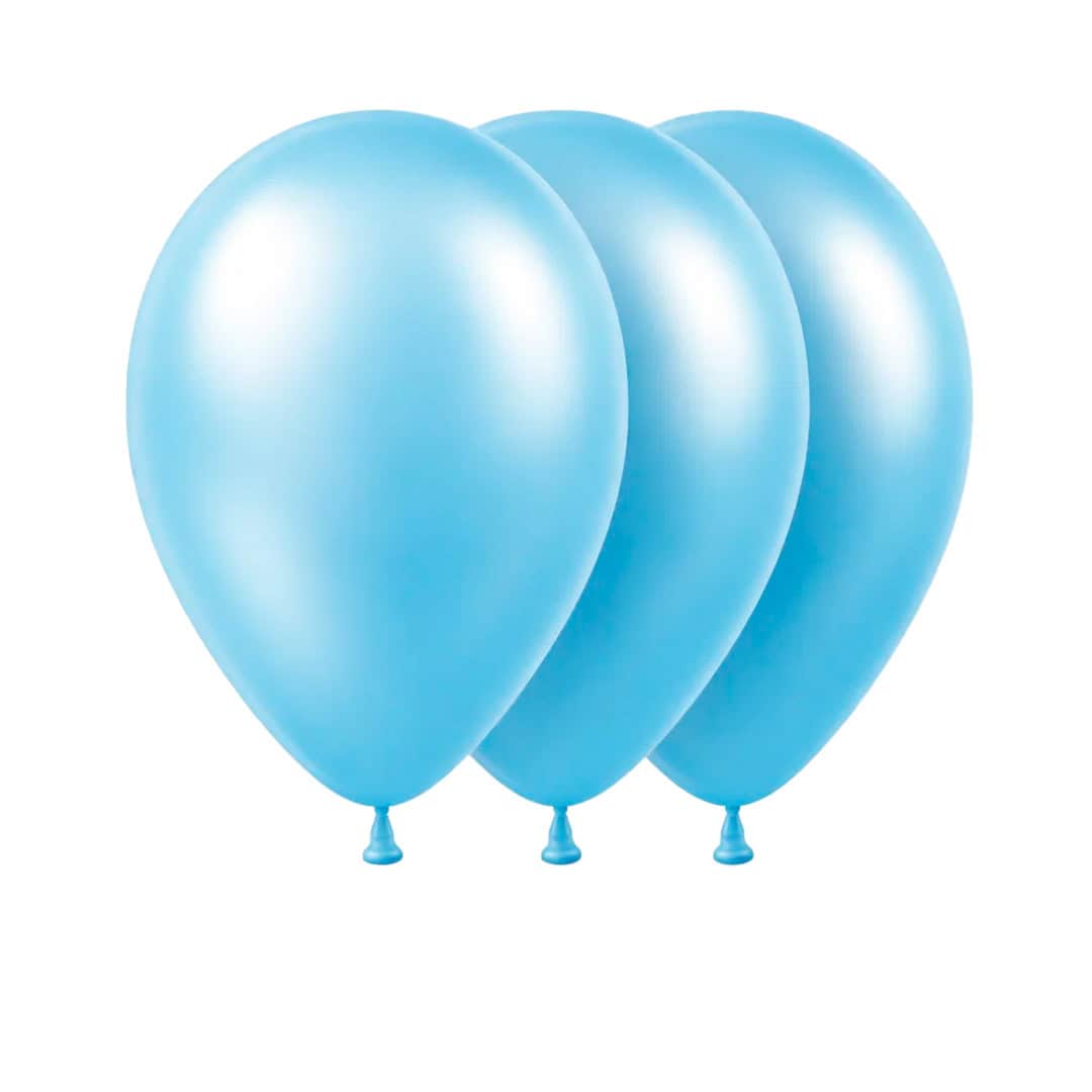 Globo Látex Celeste Perlado 12" | 50 unidades