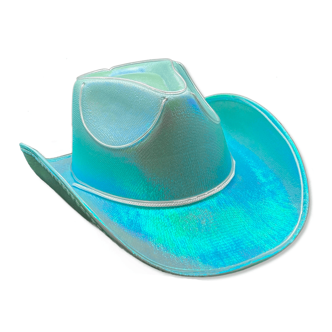 Sombrero vaquero azul LED