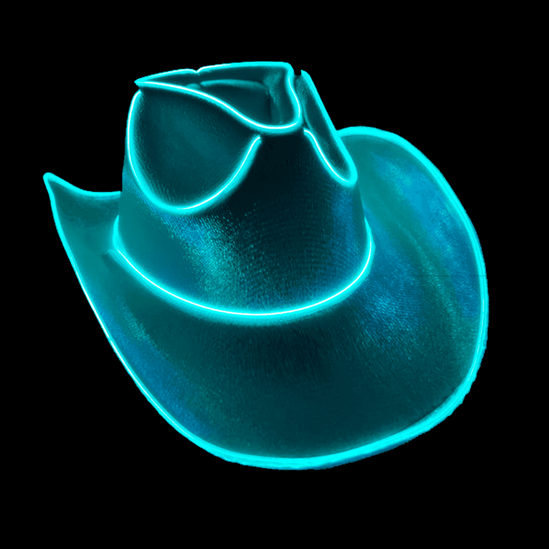 Sombrero vaquero azul LED - Imagen 2