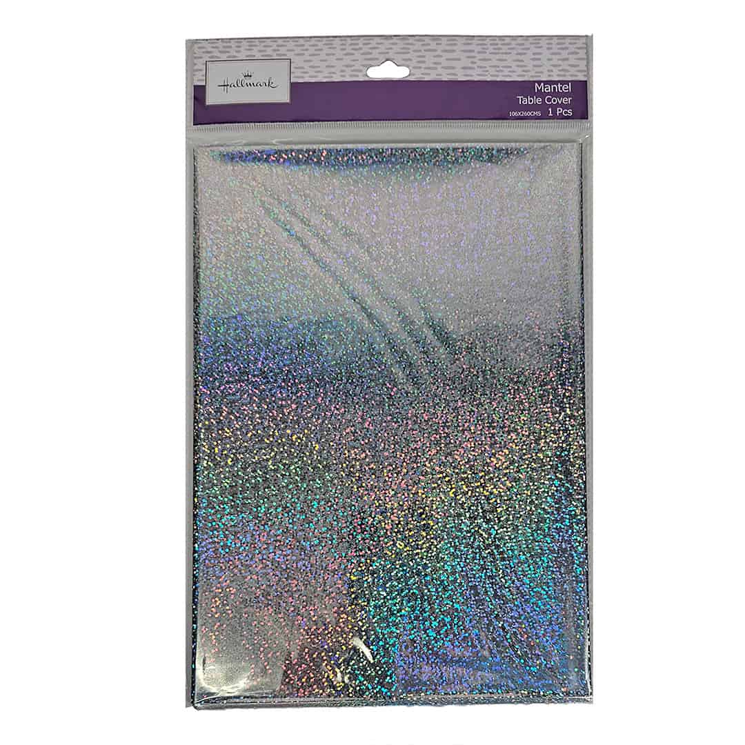 Mantel Plastico Glitter Color Plata