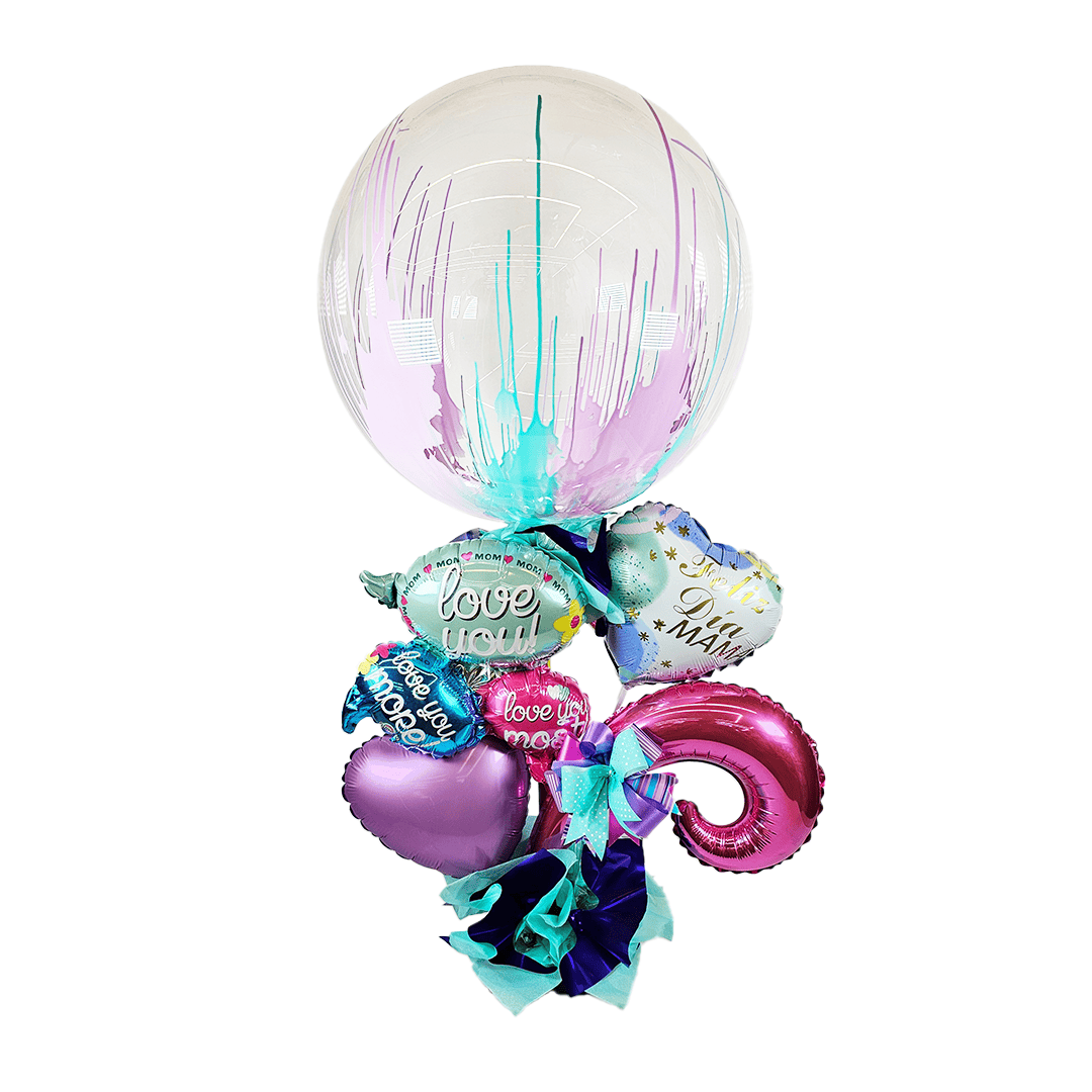 Arreglo del día de la Madre de globos un globo burbuja