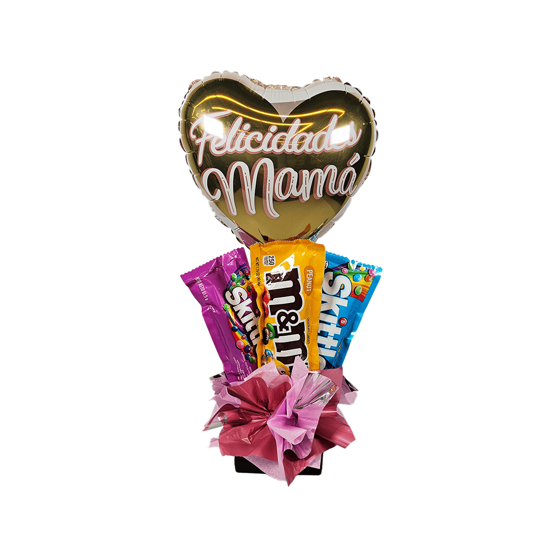 Arreglo del día de la Madre con tres chocolates
