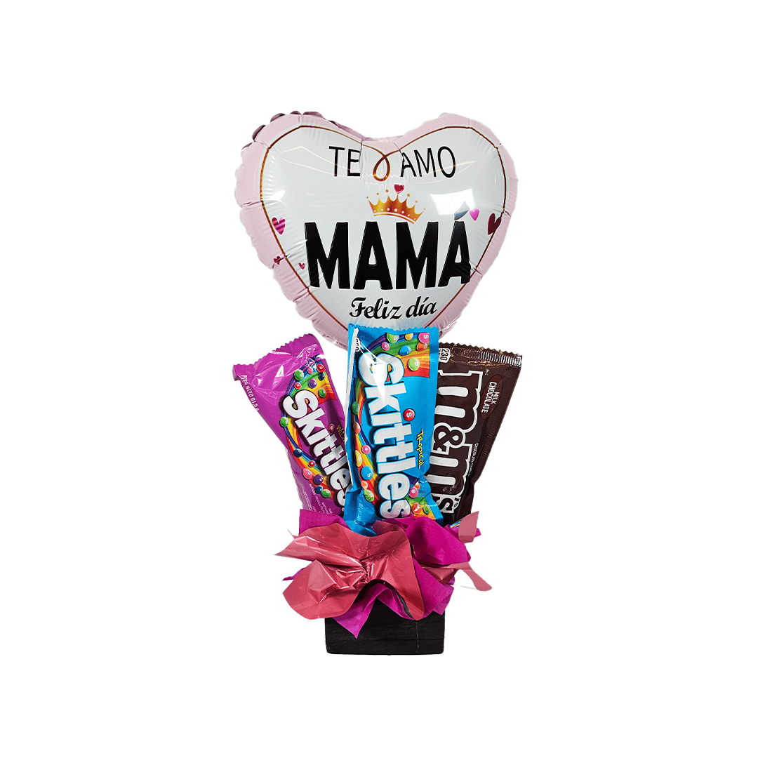 Arreglo del día de la Madre con tres chocolates