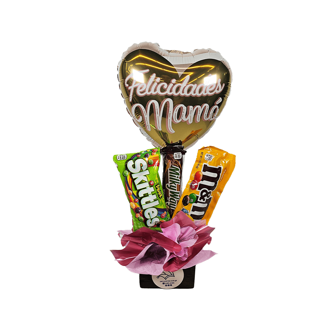 Arreglo del día de la Madre con tres chocolates