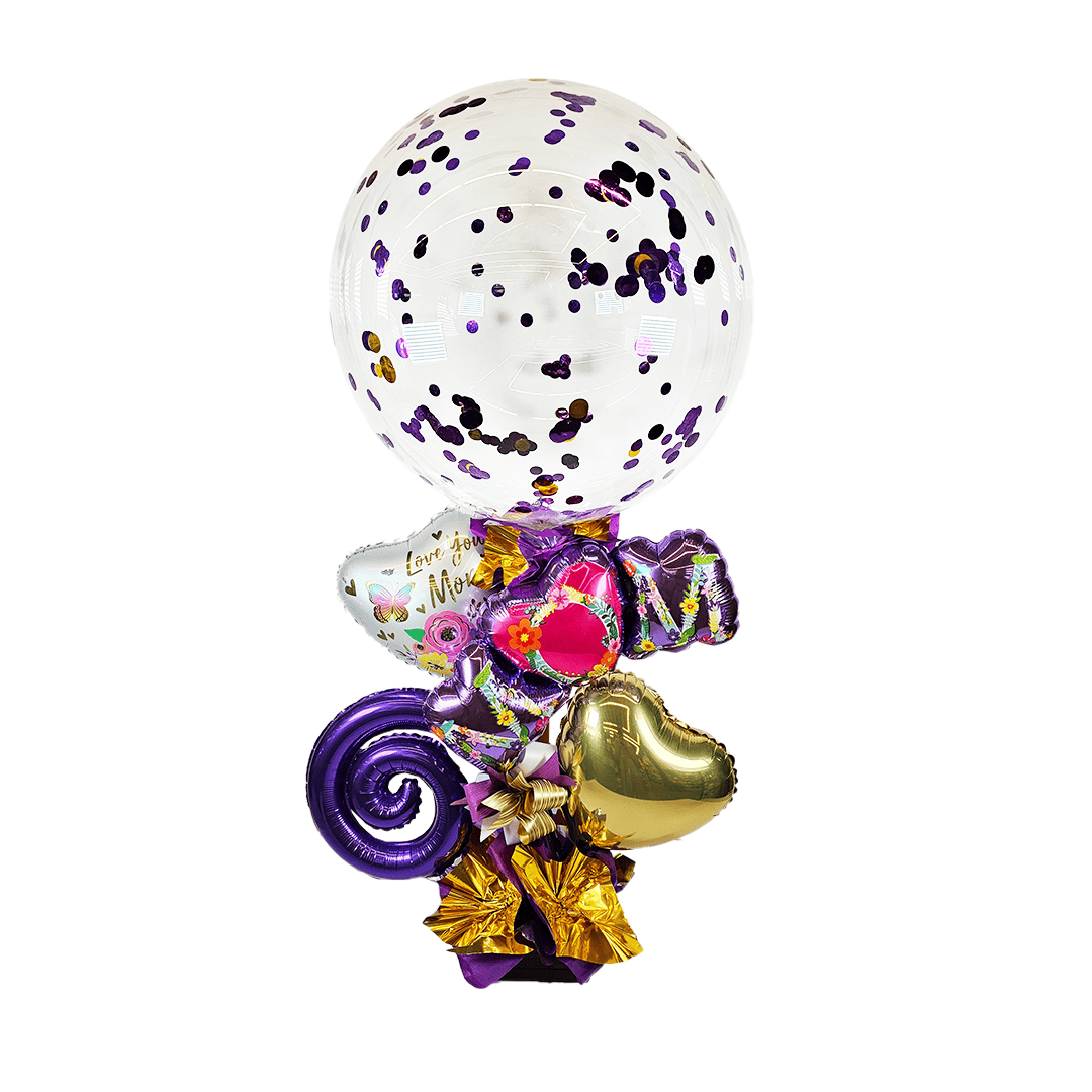 Arreglo del día de la Madre de globos un globo burbuja