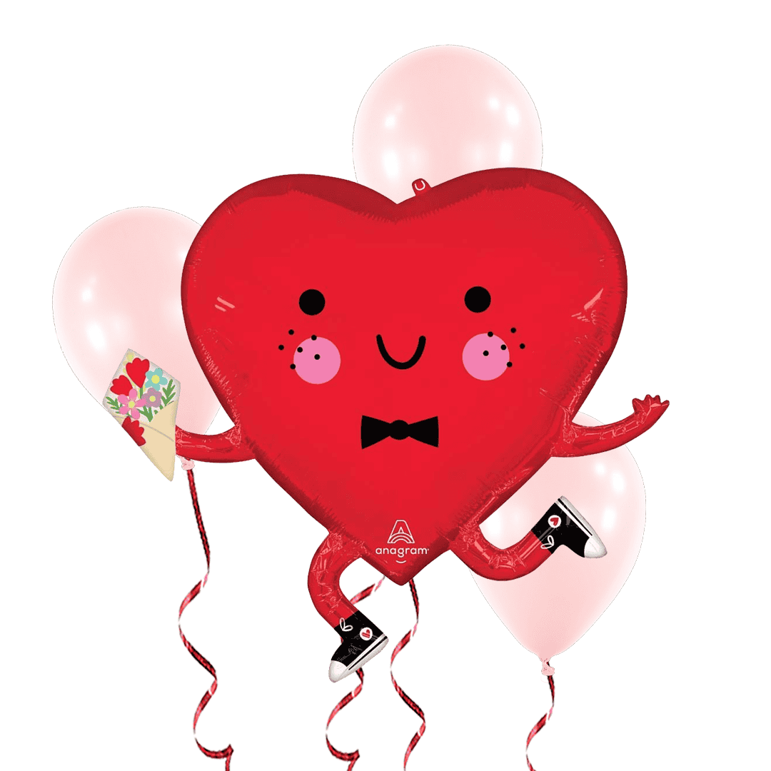 Bunch de globos con helio corazón