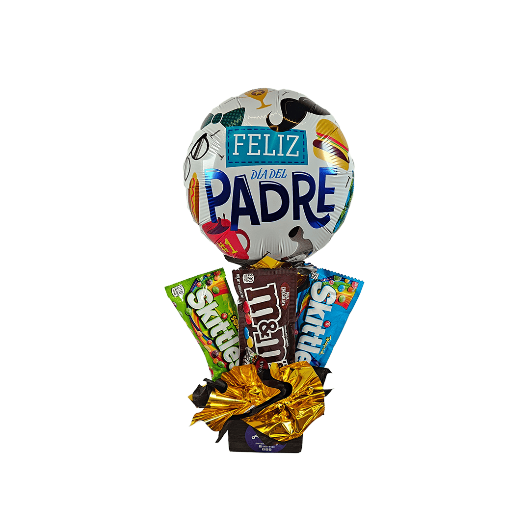 Arreglo del día del padre con tres chocolates