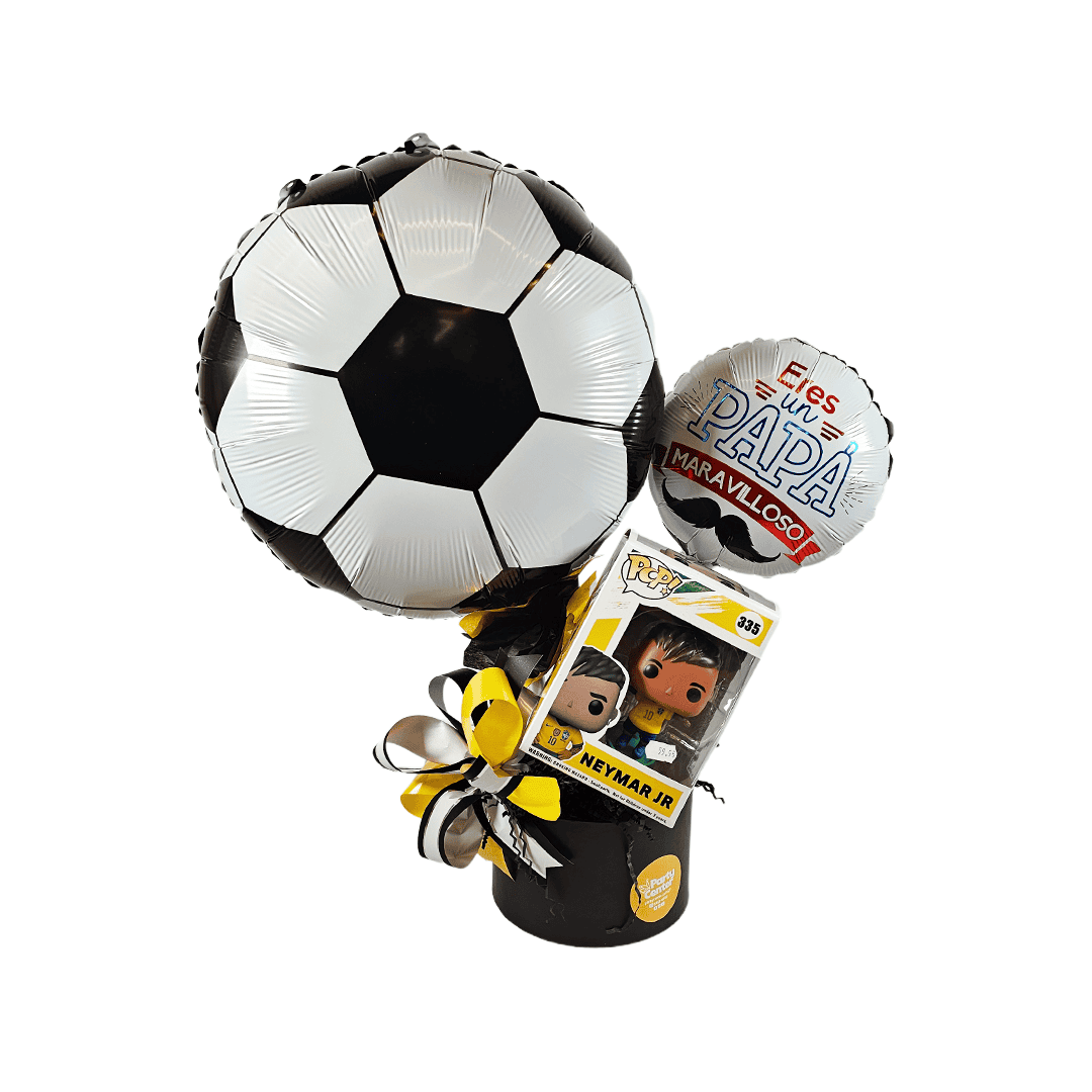 Arreglo futbolístico con funko para día del padre