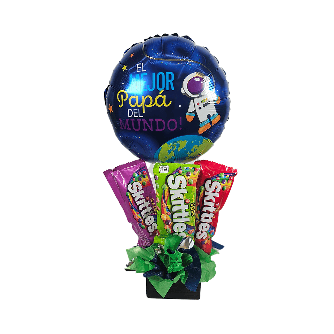 Arreglo del día del padre con tres chocolates