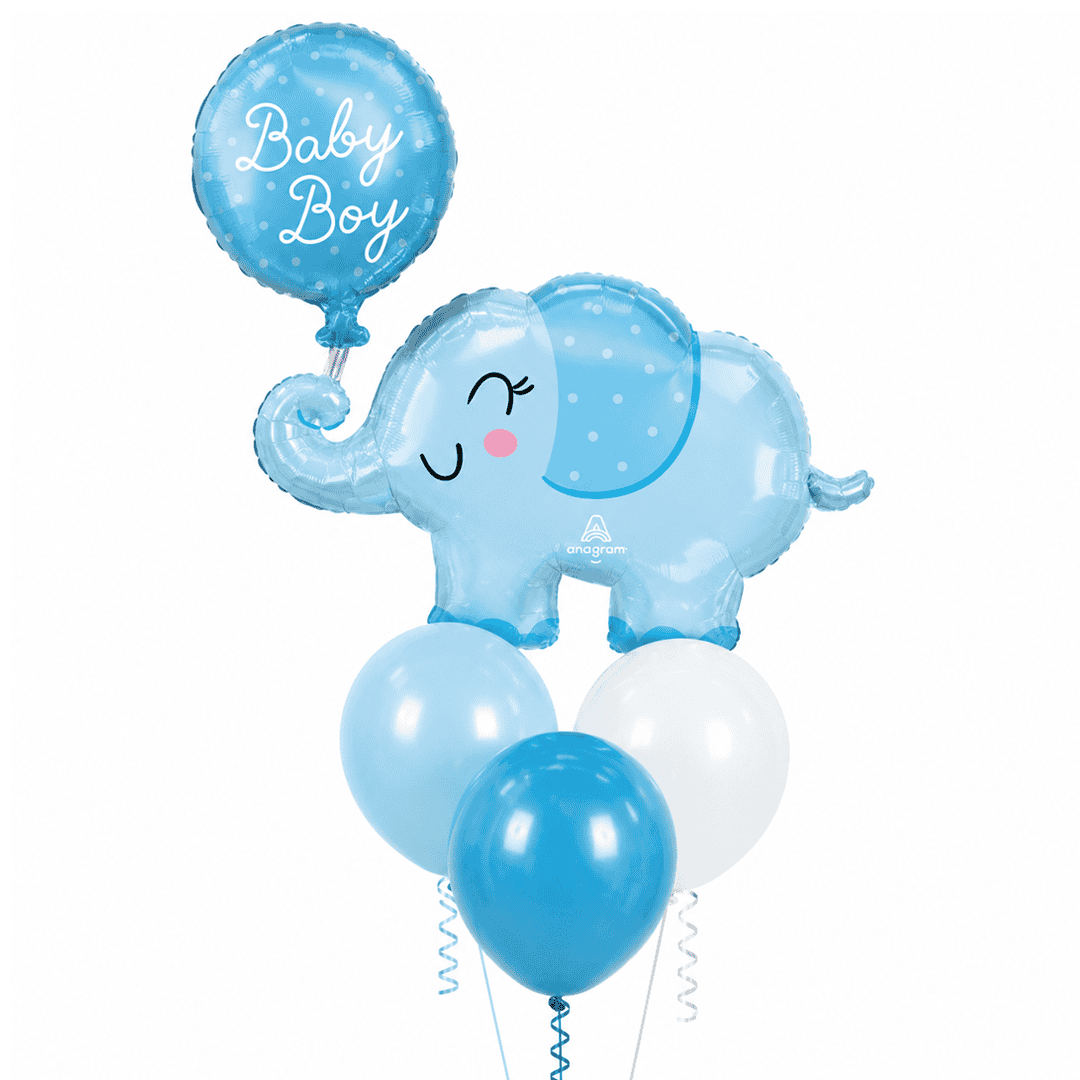 Globos con helio elefante Baby Shower niño