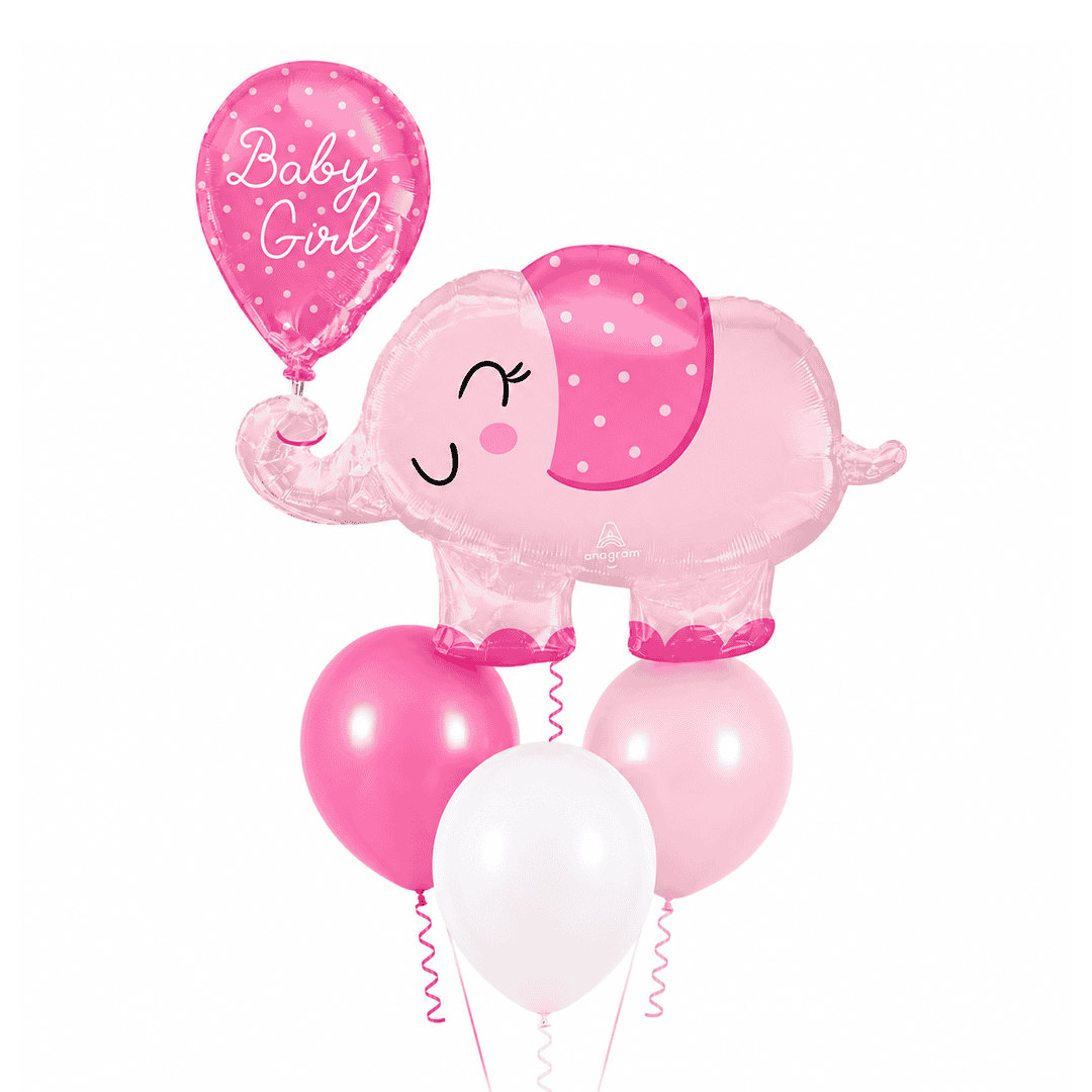 Globos con helio elefante Baby Shower niña