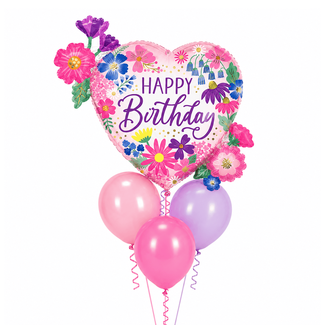 Globos con helio cumpleaños corazón