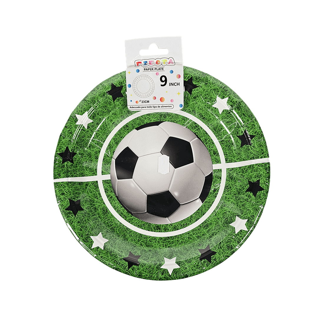 Plato Fútbol verde 9″