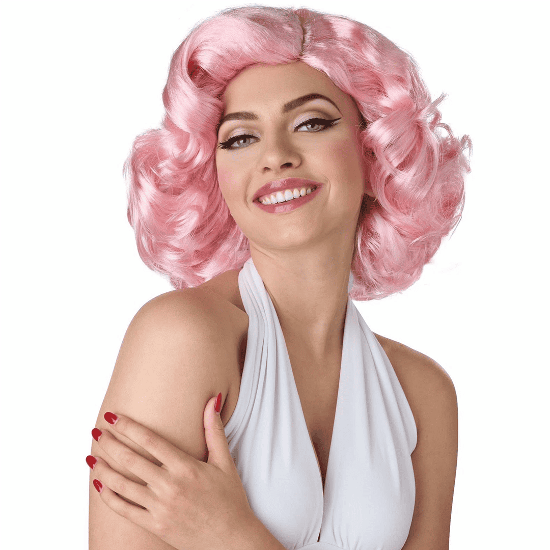 Peluca rosada, estilo Hollywood Glamour de los años 50