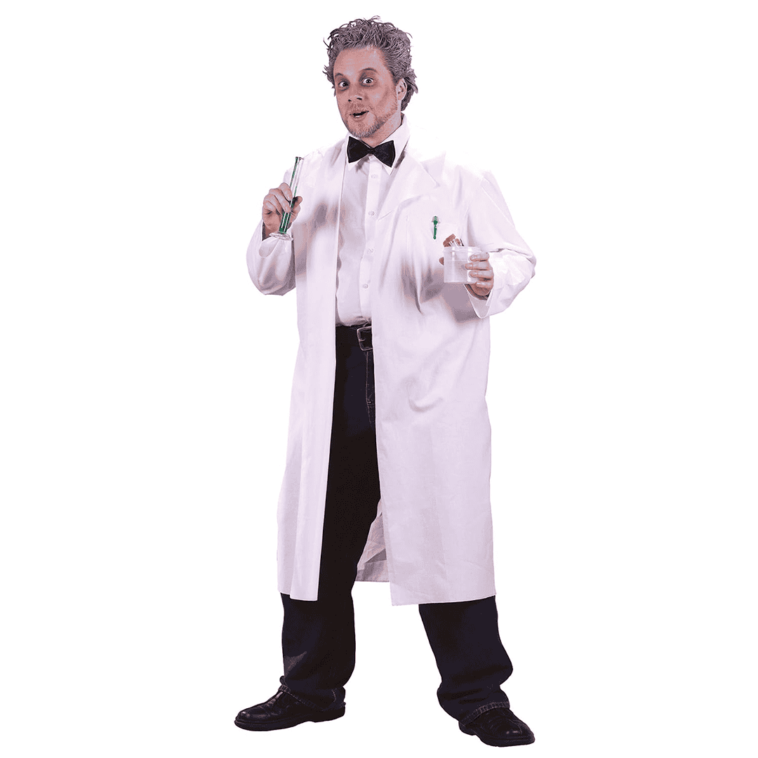 Científico loco - Bata de laboratorio para adultos, color blanco, talla única
