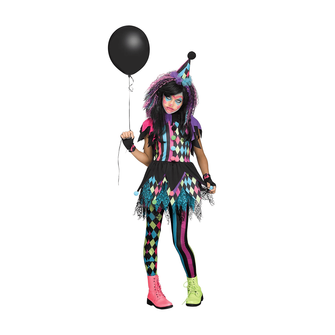 Disfraz de Payaso de Circo Retorcido para Niña talla XL