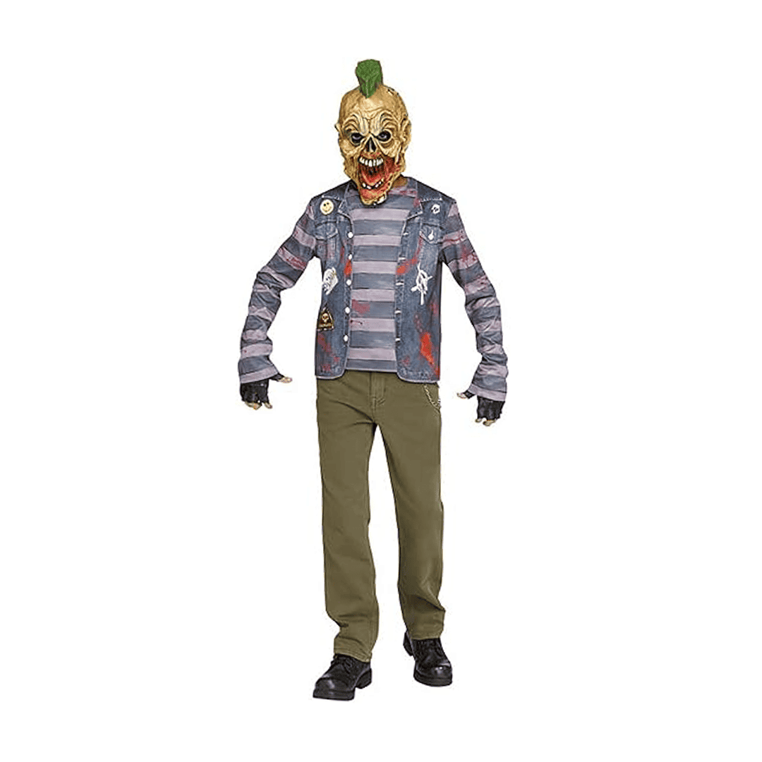 Disfraz de Punk Rock Zombie para Niño talla L