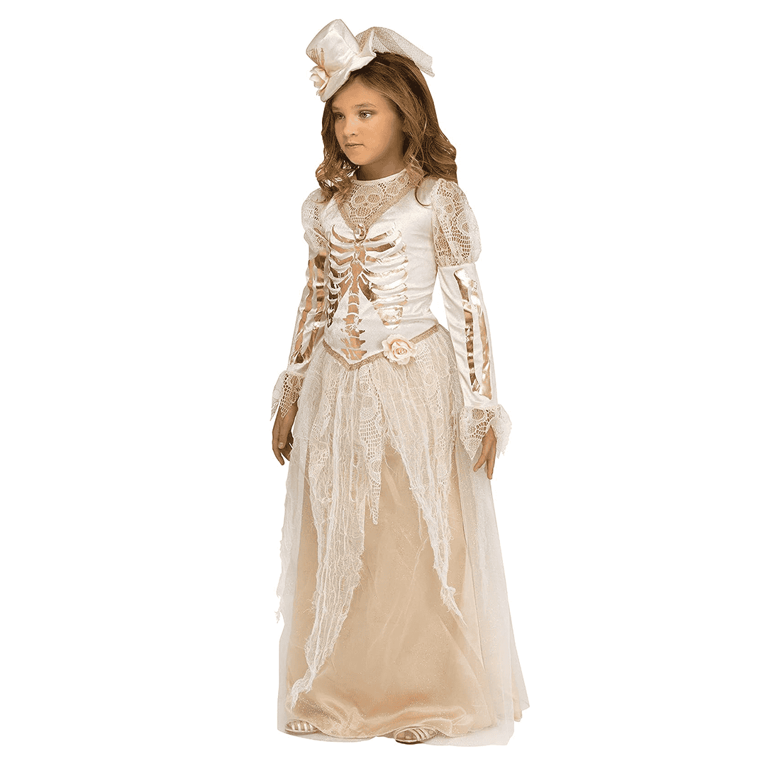 Disfraz infantil de novia victoriana, extra grande 14-16 - Imagen 4