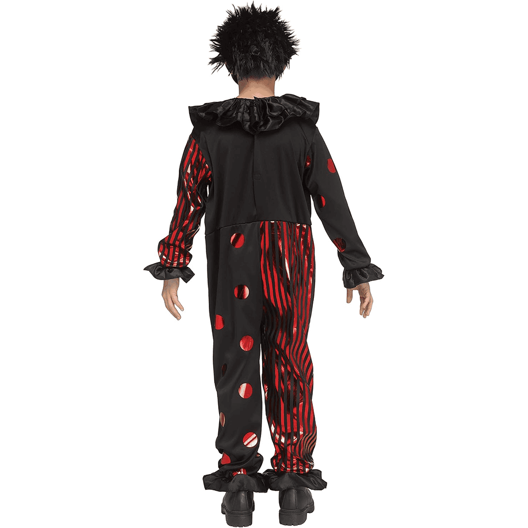 Disfraz de Halloween para niño: máscara de payaso rojo cromado, talla grande (8-1), espeluznante - Imagen 3