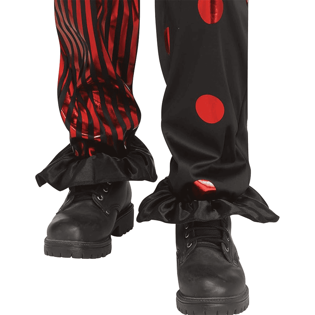 Disfraz de Halloween para niño: máscara de payaso rojo cromado, talla grande (8-1), espeluznante - Imagen 5